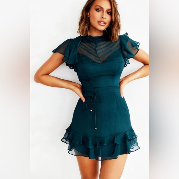 Petal & Pup Dresses & Skirts - Petal & pup textured ruffle mini dress nwot
